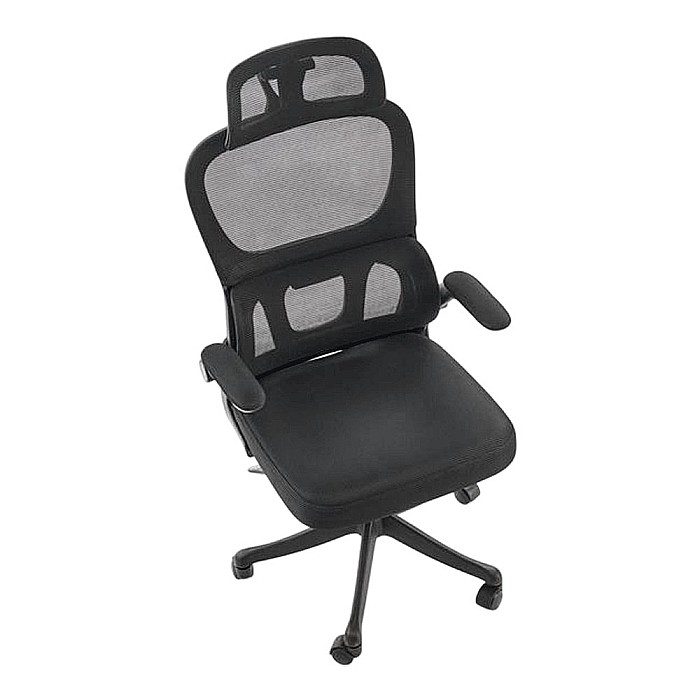 Scaun directorial HM Soren, mesh, mecanism balans, cotiere ajustabile, suport lombar, 100 kg, negru [7]