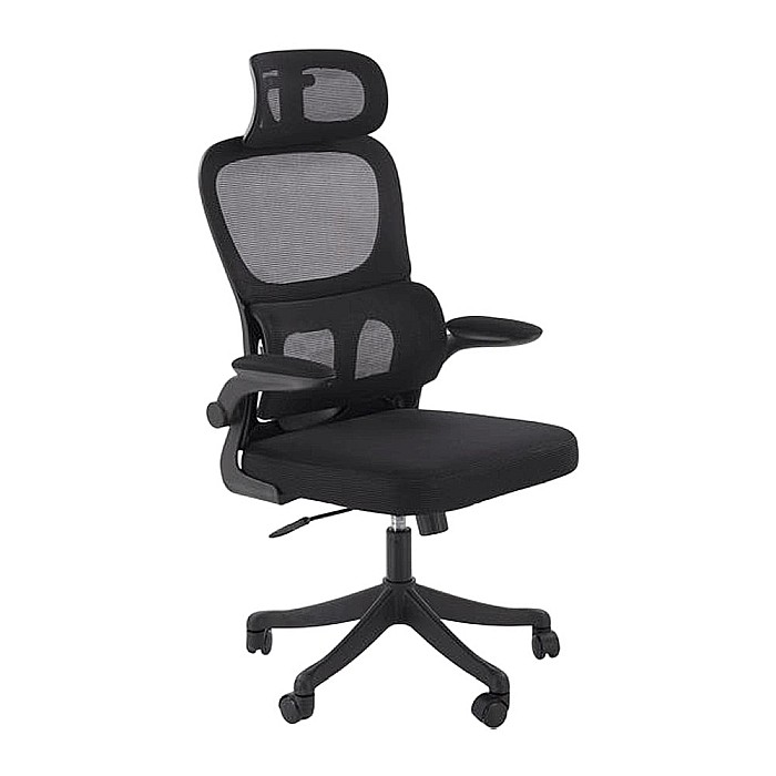 Scaun directorial HM Soren, mesh, mecanism balans, cotiere ajustabile, suport lombar, 100 kg, negru [1]