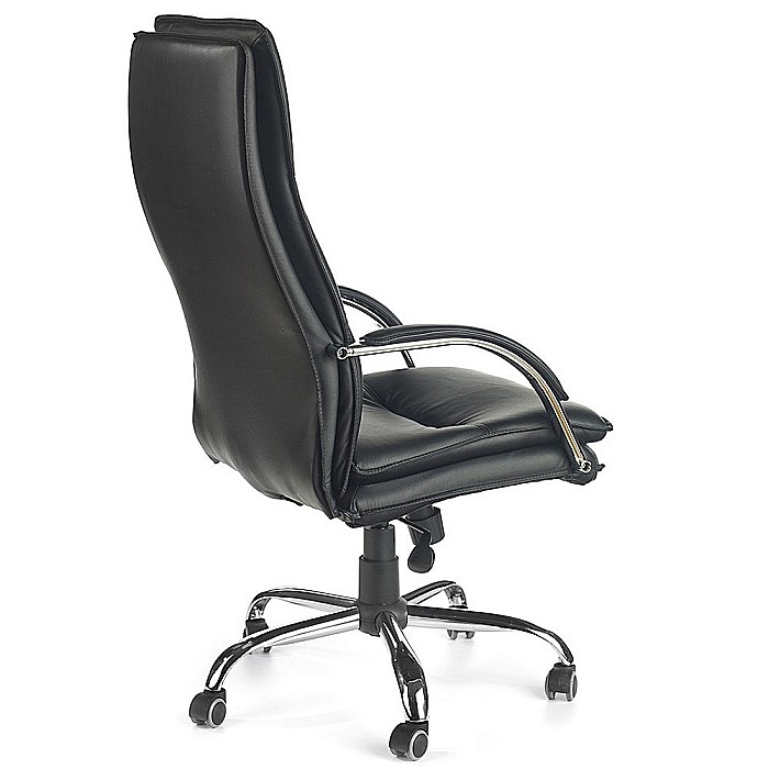 Scaun directorial HM Stanley, Ergonomic, Cadru Polipropilena, Piele ecologica, Suport lombar, Mecanism balansare, 102kg, 115x59x50 cm, Negru [3]