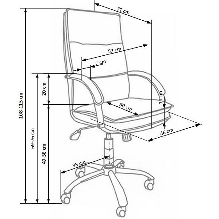 Scaun directorial HM Stanley, Ergonomic, Cadru Polipropilena, Piele ecologica, Suport lombar, Mecanism balansare, 102kg, 115x59x50 cm, Negru [4]