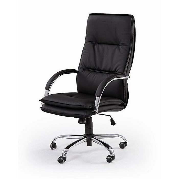 Scaun directorial HM Stanley, Ergonomic, Cadru Polipropilena, Piele ecologica, Suport lombar, Mecanism balansare, 102kg, 115x59x50 cm, Negru [2]