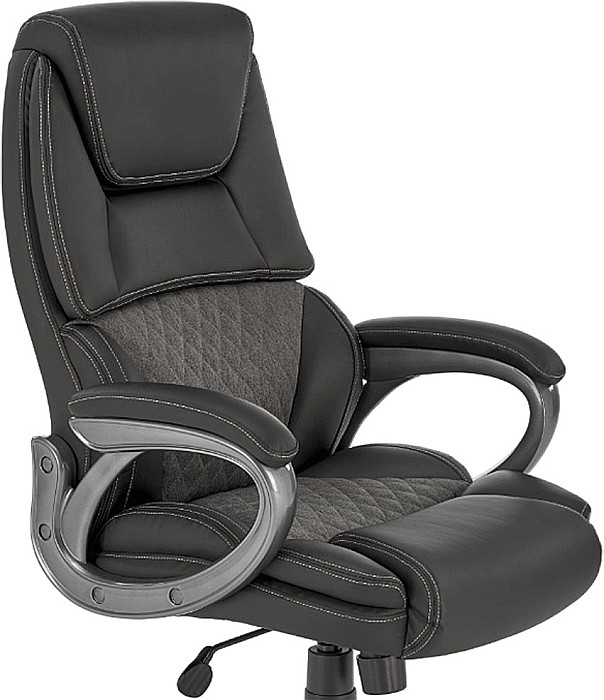 Scaun directorial HM Steven, piele ecologica/stofa, mecanism de balansare, negru [3]