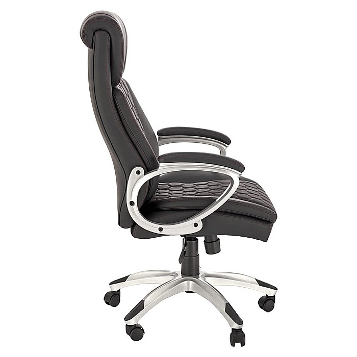 Scaun directorial HM Thomas, piele ecologica, mecanism de balansare, cadru polipropilena, 100 kg, negru [4]