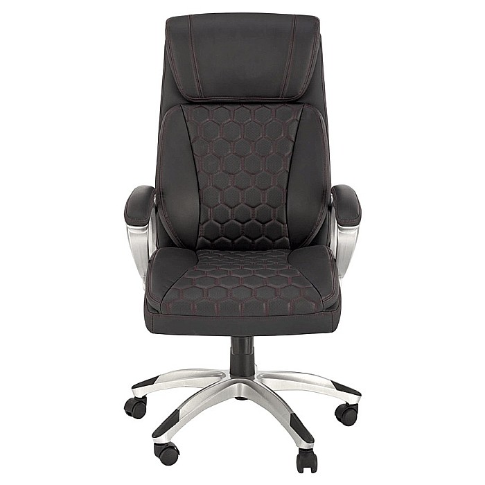 Scaun directorial HM Thomas, piele ecologica, mecanism de balansare, cadru polipropilena, 100 kg, negru [3]