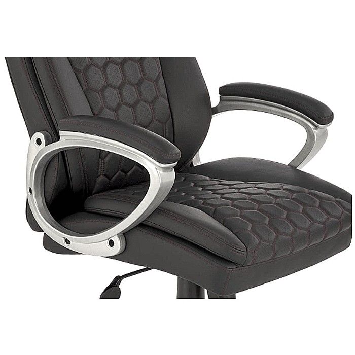 Scaun directorial HM Thomas, piele ecologica, mecanism de balansare, cadru polipropilena, 100 kg, negru [5]