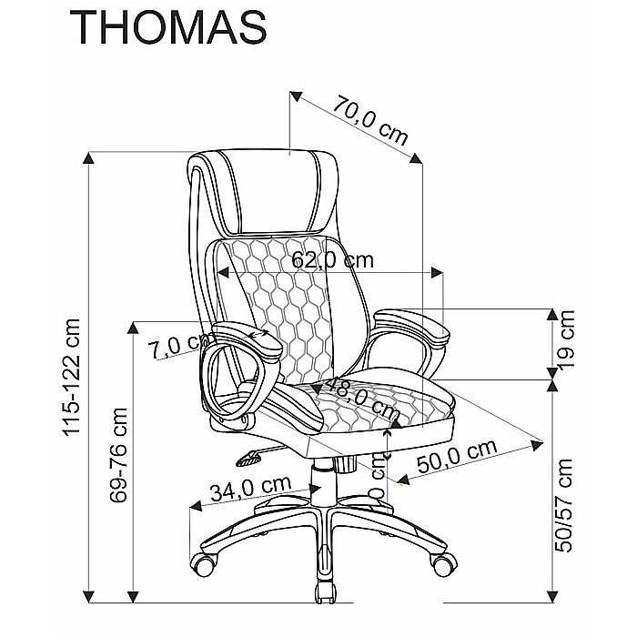 Scaun directorial HM Thomas, piele ecologica, mecanism de balansare, cadru polipropilena, 100 kg, negru [10]