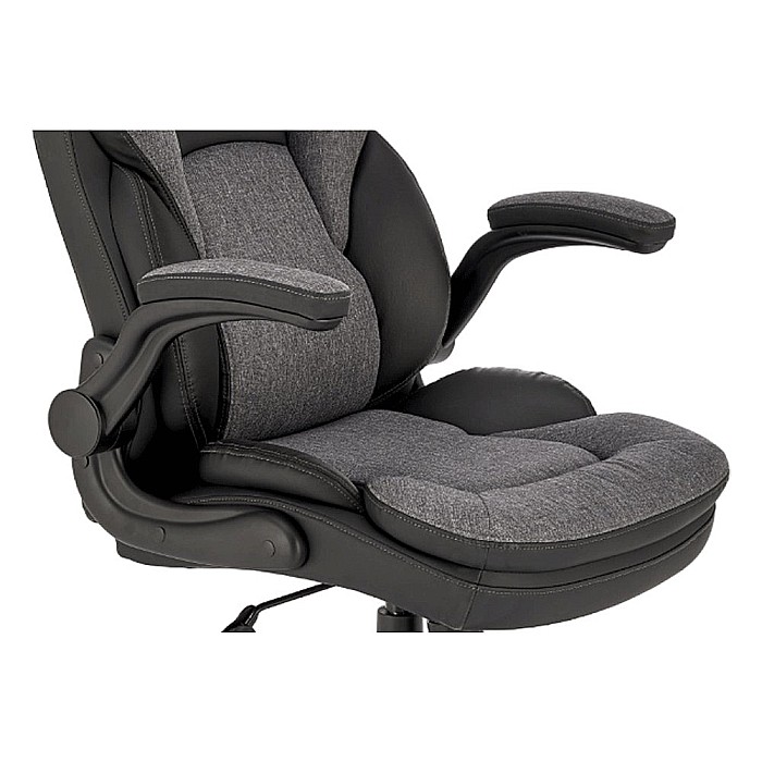 Scaun directorial HM Valerio, stofa si piele ecologica, sarcina maxima 100 kg, negru/gri [3]