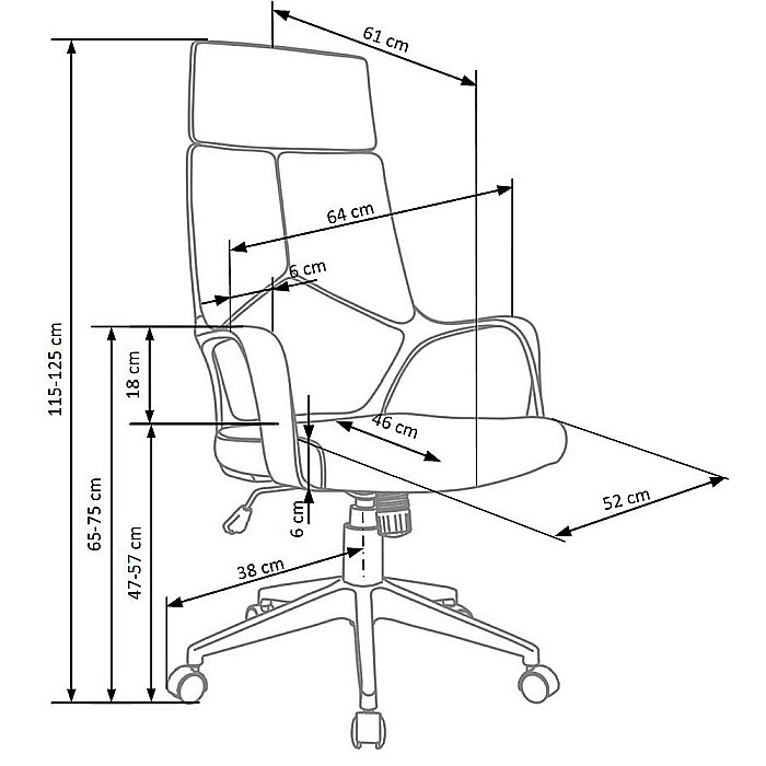 Scaun directorial HM Voyager, Ergonomic, Cadru Polipropilena, Stofa, Tetiera inclusa, Inaltime ajustabila, Mecanism de balans, 100 Kg, Albastru [5]