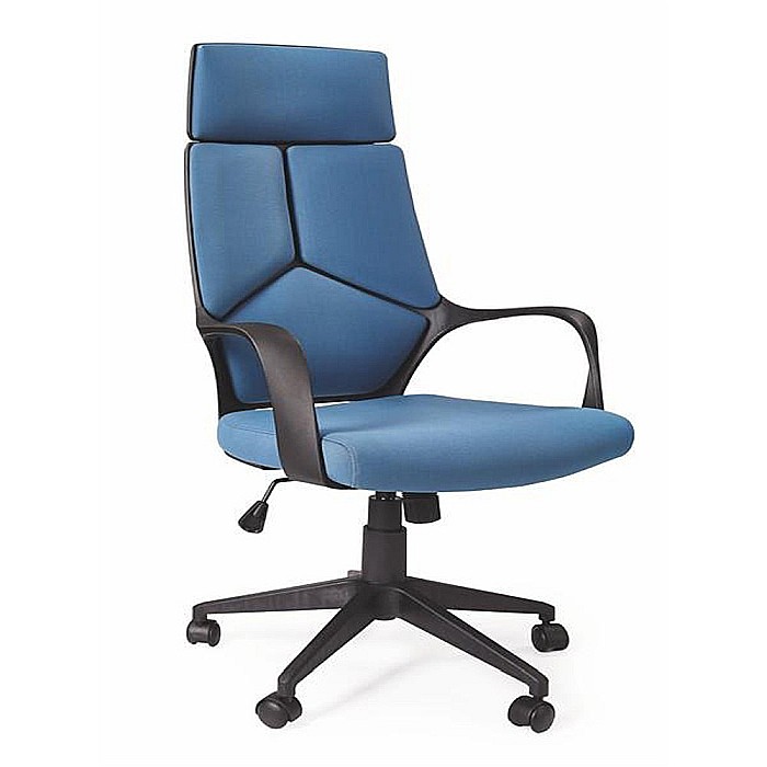 Scaun directorial HM Voyager, Ergonomic, Cadru Polipropilena, Stofa, Tetiera inclusa, Inaltime ajustabila, Mecanism de balans, 100 Kg, Albastru [1]