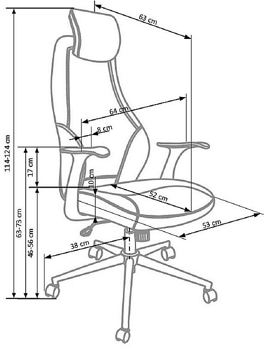 Scaun directorial mesh HM Torino, Ergonomic, Cadru Polipropilena, Piele ecologica, Inaltime reglabila, 110 kg, 124x64x52cm, Negru [4]