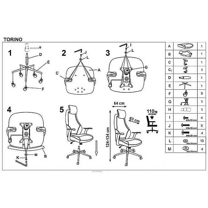 Scaun directorial mesh HM Torino, Ergonomic, Cadru Polipropilena, Piele ecologica, Inaltime reglabila, 110 kg, 124x64x52cm, Negru [5]