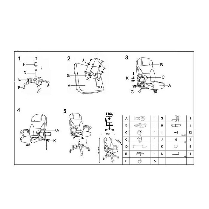 Scaun directorial MH Dante, Cadru Polipropilena, Piele ecologica, Inaltime ajustabila, Mecanism balansare, 136 kg, 119x67x52 cm, Bej [12]