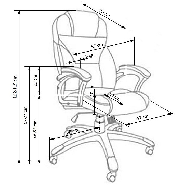 Scaun directorial MH Dante, Cadru Polipropilena, Piele ecologica, Inaltime ajustabila, Mecanism balansare, 136 kg, 119x67x52 cm, Bej [11]