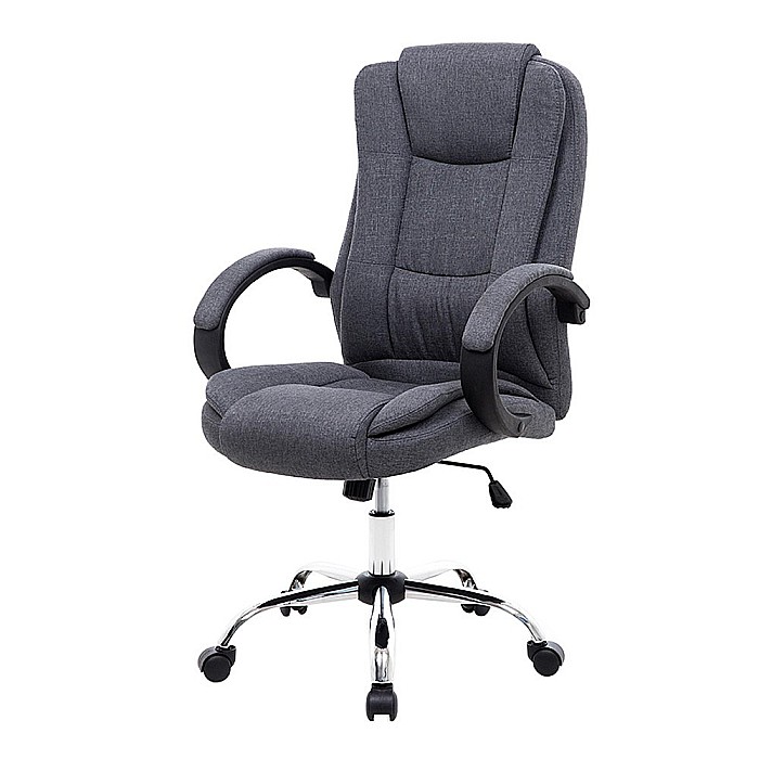 Scaun directorial MH Rudy 2, ergonomic, baza cromata, mecanism de balans, tapiterie stofa, gri inchis [2]