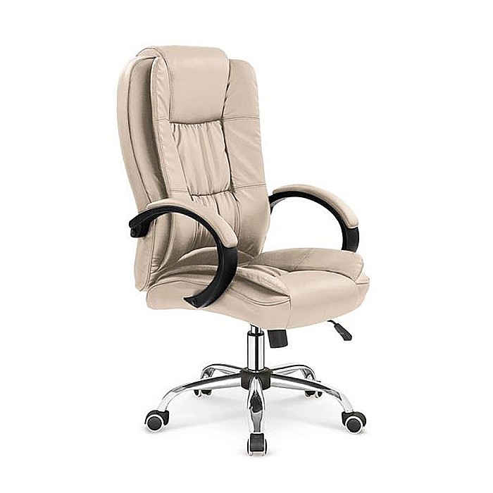 Scaun directorial MH Rudy, Ergonomic, Mecanism balans, Piele ecologica, Rotire 360 ˚, Inaltime reglabila, 110 Kg, Bej [1]