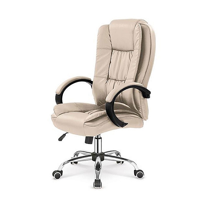 Scaun directorial MH Rudy, Ergonomic, Mecanism balans, Piele ecologica, Rotire 360 ˚, Inaltime reglabila, 110 Kg, Bej [2]