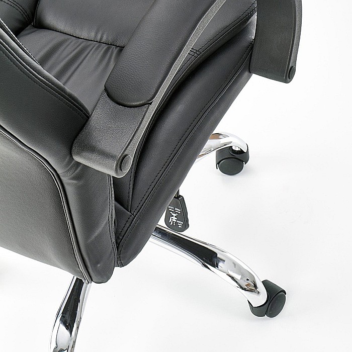 Scaun directorial MH Rudy, Ergonomic, Mecanism balans, Piele ecologica, Confort sporit, Inaltime reglabila, 110 Kg, Negru [7]