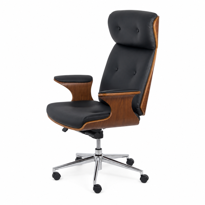 Scaun directorial OFF 1608, piele ecologica, lemn statificat, ergonomic, balans, 120 kg [3]