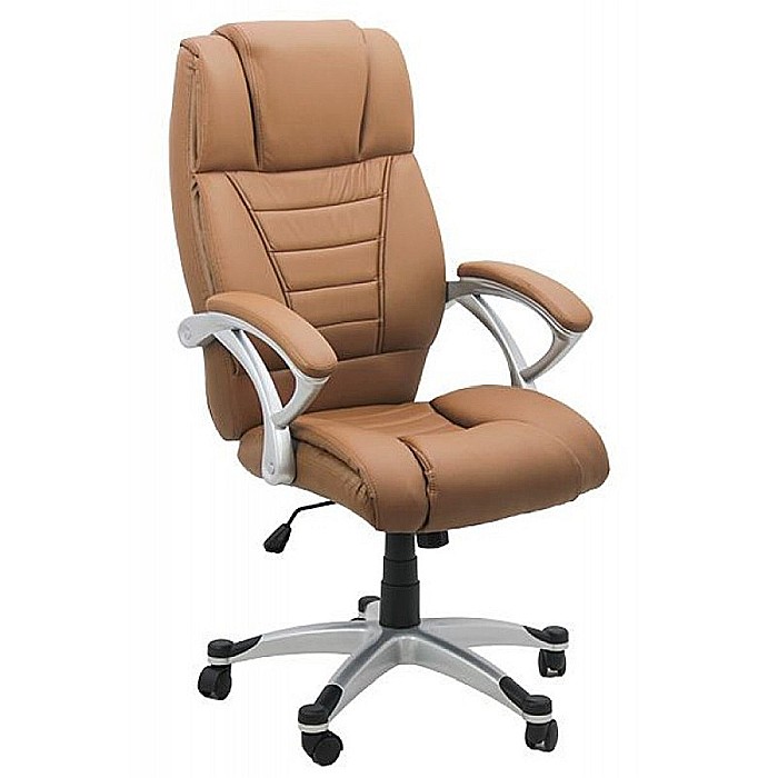 Scaun directorial OFF 223, piele ecologica, baza polipropilena, rotativ, mecanism balans, 100 kg [2]