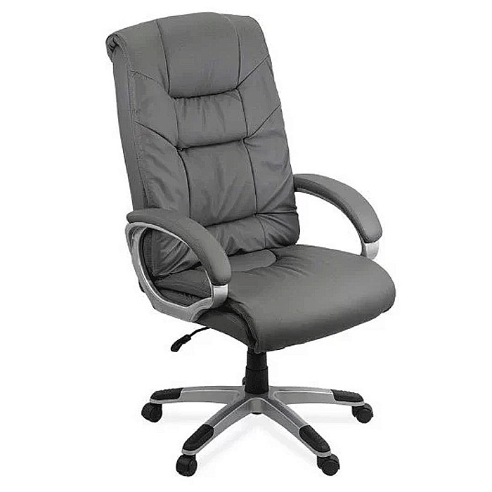 Scaun directorial OFF 315, piele ecologica, mecanism de balans, robust, baza polipropilena, 150 kg, negru [3]
