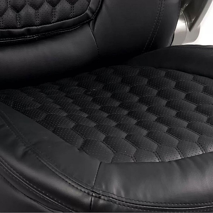 Scaun directorial OFF 320, piele ecologica, sezut cu arcuri, brate rabatabile, cadru polipropilena, 130 kg, negru [2]