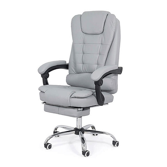 Scaun directorial OFF 418, piele ecologica, rotativ, mecanism de balans, suport picioare, 120 kg [1]