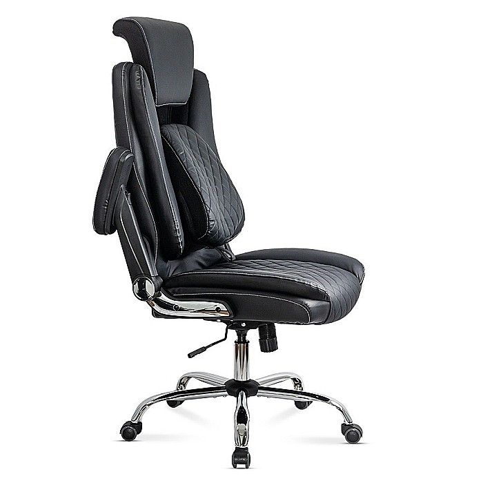 Scaun directorial OFF 651, piele ecologica, robust, cadru metalic, mecanism balans, 120 kg [3]