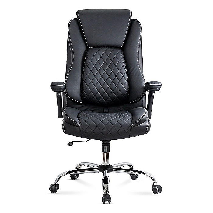 Scaun directorial OFF 651, piele ecologica, robust, cadru metalic, mecanism balans, 120 kg [2]