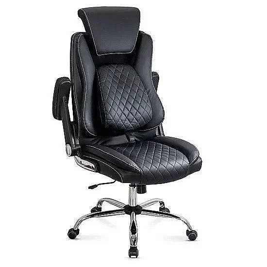 Scaun directorial OFF 651, piele ecologica, robust, cadru metalic, mecanism balans, 120 kg [4]