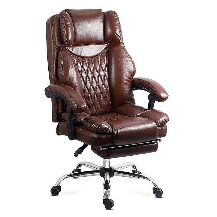 Scaun directorial OFF340, piele ecologica, mecanism balans, robust, rabatabil 180 grade, 150 kg [1]