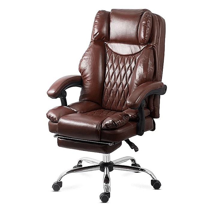 Scaun directorial OFF340, piele ecologica, mecanism balans, robust, rabatabil 180 grade, 150 kg [2]