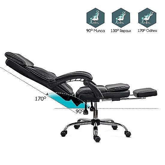 Scaun directorial OFF341, piele ecologica, mecanism balans, robust, rabatabil 170 grade, 150 kg [6]