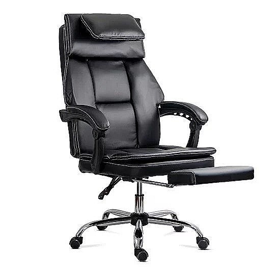 Scaun directorial OFF341, piele ecologica, mecanism balans, robust, rabatabil 170 grade, 150 kg [2]
