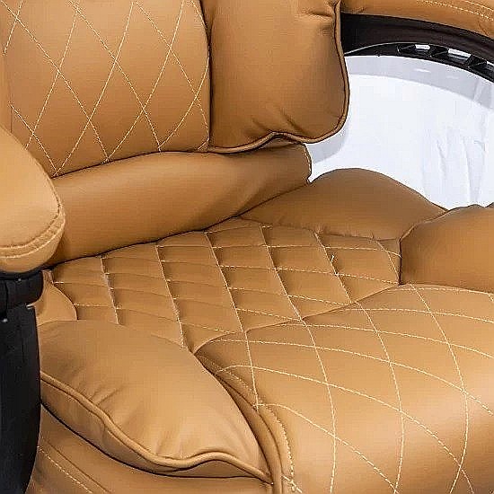 Scaun directorial OFF411, piele ecologica, mecanism asincron, perne duble, 120 kg [5]