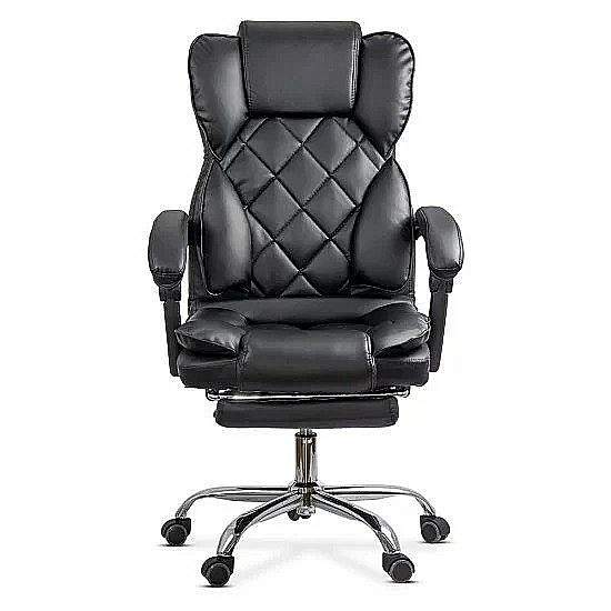 Scaun directorial OFF412, piele ecologica, mecanism asincron, robust, suport picioare retractabil, 120 kg [4]