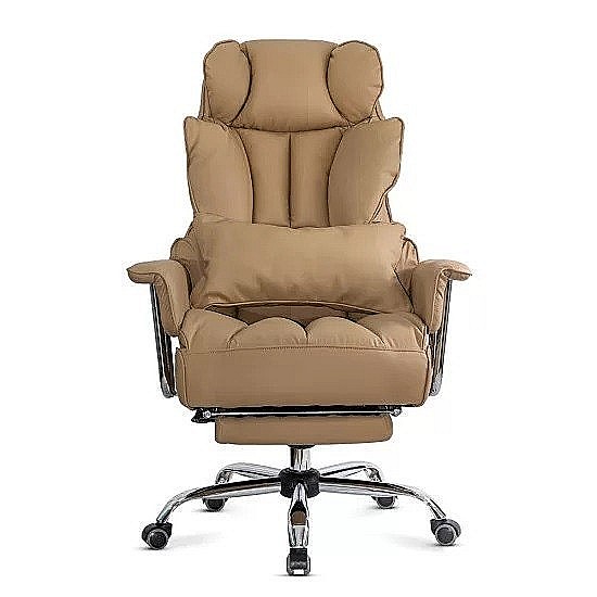 Scaun directorial OFF413, piele ecologica, robust, cadru metalic, mecanism a-sincron, role gumate, 150 kg [3]