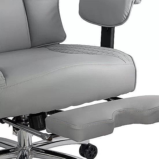 Scaun directorial OFF421, piele ecologica, robust, cadru metalic, mecanism sincron, brate reglabile, 150 kg [4]