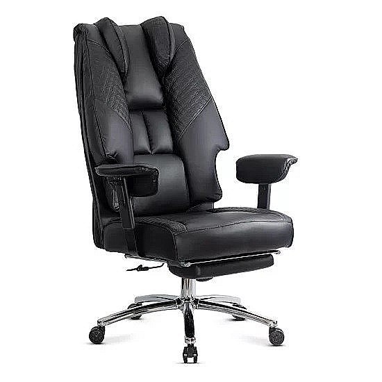 Scaun directorial OFF421, piele ecologica, robust, cadru metalic, mecanism sincron, brate reglabile, 150 kg [1]