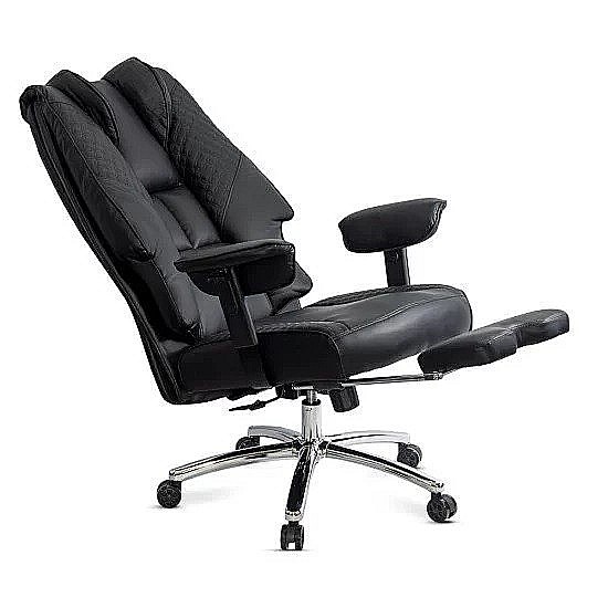 Scaun directorial OFF421, piele ecologica, robust, cadru metalic, mecanism sincron, brate reglabile, 150 kg [2]