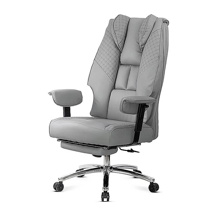 Scaun directorial OFF421, piele ecologica, robust, cadru metalic, mecanism sincron, brate reglabile, 150 kg [1]