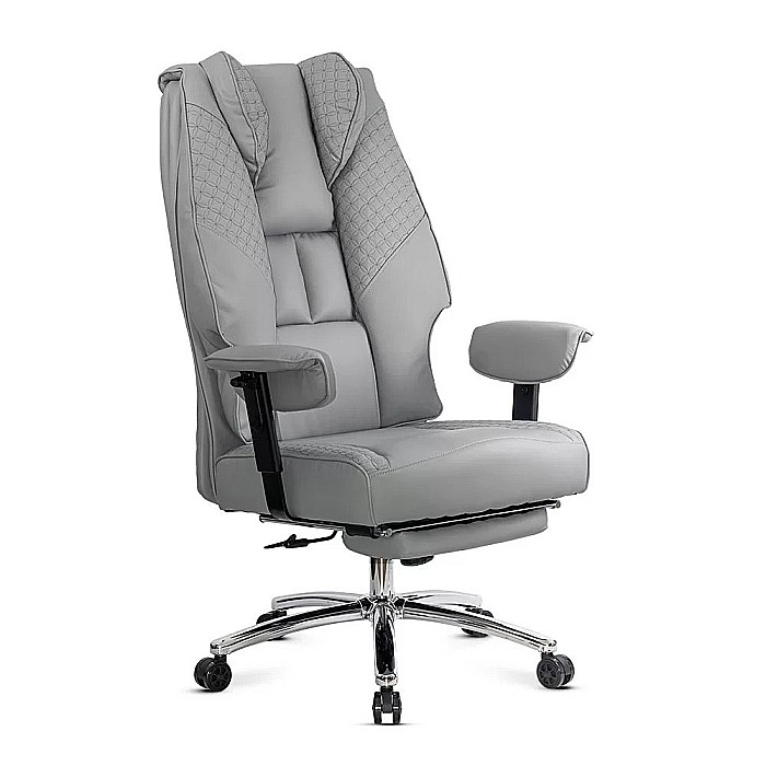 Scaun directorial OFF421, piele ecologica, robust, cadru metalic, mecanism sincron, brate reglabile, 150 kg [2]