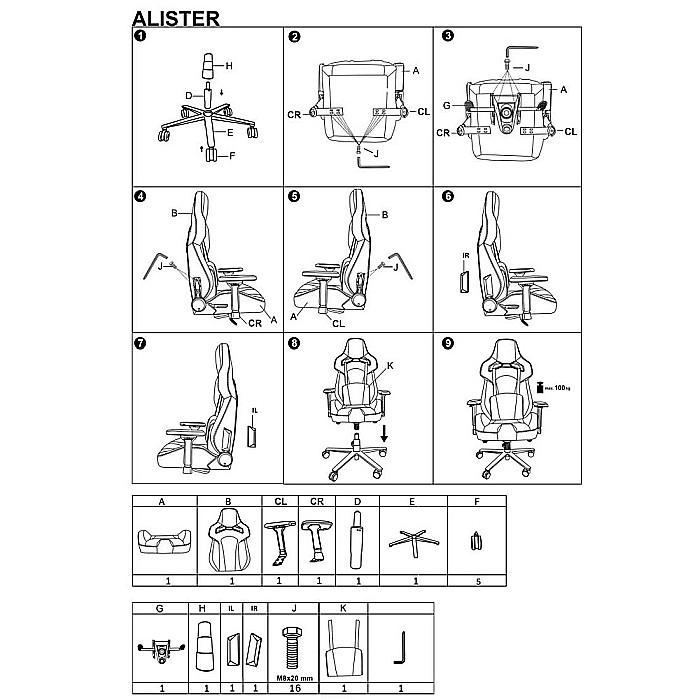 Scaun directorial pentru gaming HM Alister, stofa, robust, cadru metalic, cotiere reglabile, multiblock,100 kg, gri [11]