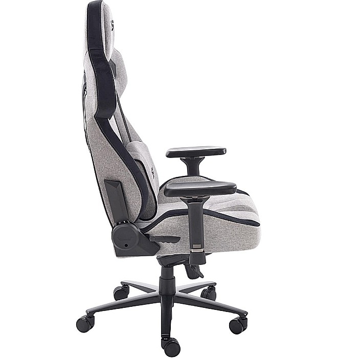Scaun directorial pentru gaming HM Alister, stofa, robust, cadru metalic, cotiere reglabile, multiblock,100 kg, gri [4]