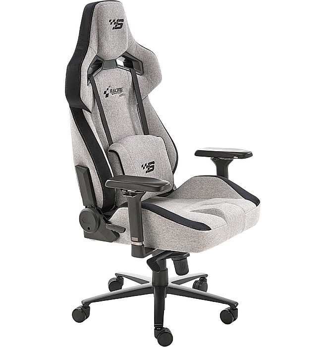 Scaun directorial pentru gaming HM Alister, stofa, robust, cadru metalic, cotiere reglabile, multiblock,100 kg, gri [1]