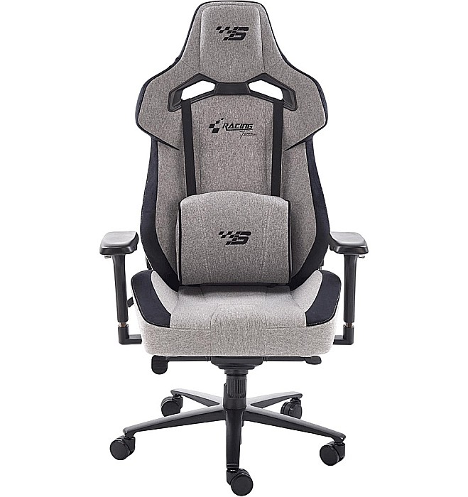 Scaun directorial pentru gaming HM Alister, stofa, robust, cadru metalic, cotiere reglabile, multiblock,100 kg, gri [2]