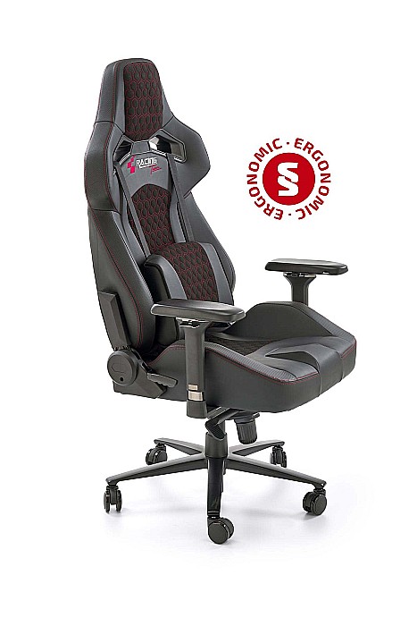Scaun directorial pentru gaming HM Baldur, piele ecologica, cadru metalic, cotiere reglabile, multiblock,100 kg, negru [4]