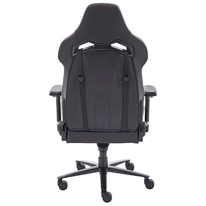 Scaun directorial pentru gaming HM Chavez, piele ecologica, cadru metalic, cotiere reglabile, multiblock, perne lombare,100 kg, negru [8]