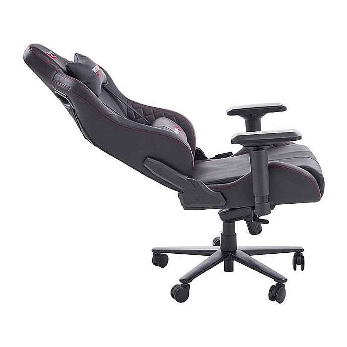 Scaun directorial pentru gaming HM Chavez, piele ecologica, cadru metalic, cotiere reglabile, multiblock, perne lombare,100 kg, negru [6]