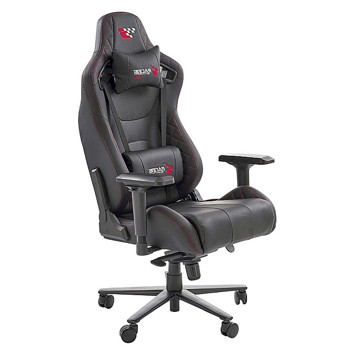 Scaun directorial pentru gaming HM Chavez, piele ecologica, cadru metalic, cotiere reglabile, multiblock, perne lombare,100 kg, negru [3]
