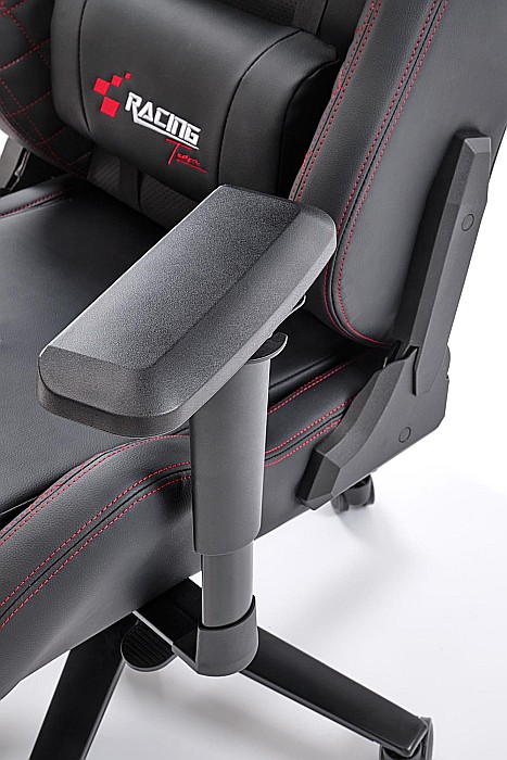 Scaun directorial pentru gaming HM Chavez, piele ecologica, cadru metalic, cotiere reglabile, multiblock, perne lombare,100 kg, negru [10]